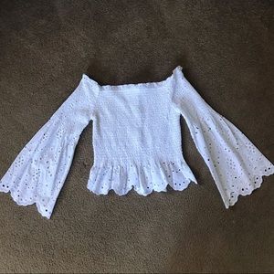 Eyelet Off Shoulder Top